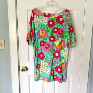 Lilly Pulitzer Size M Ants on Parade go Marching Floral Cotton Shift Dress DMB